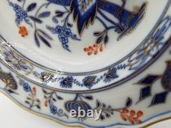 Antique Meissen Porcelain Rich Blue Onion Red & Gold Crossed Swords Dinner Plate
