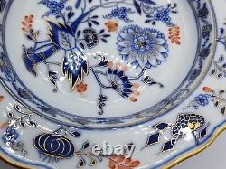 Antique Meissen Porcelain Rich Blue Onion Red & Gold Crossed Swords Dinner Plate