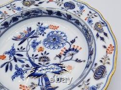 Antique Meissen Porcelain Rich Blue Onion Red & Gold Crossed Swords Dinner Plate