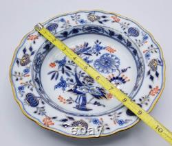 Antique Meissen Porcelain Rich Blue Onion Red & Gold Crossed Swords Dinner Plate