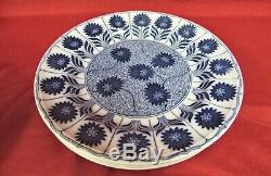 Antique Minton CHINA ASTER Blue Aesthetic 10 1/4 Dinner Plate c. 1879 Set of 4