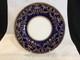 Antique Minton porcelain dinner plate raised cobalt blue gold rim pattern H3254