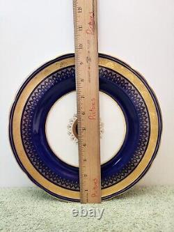 Antique Mintons Cobalt Blue Gold 9 3/4 Plate Made For Shreve Crump & Low Boston