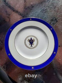 Antique Mintons England Cobalt Blue Dinner Plates Set Of 6 18911902