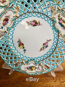 Antique Mintons Reticulated Plate Blue #1