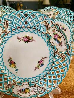 Antique Mintons Reticulated Plate Blue #1