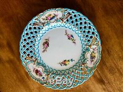 Antique Mintons Reticulated Plate Blue #1