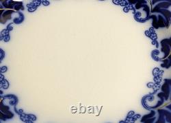 Antique Normandy Pattern Johnson Bros Flow Blue And Gold Accent Plates Set Of 8