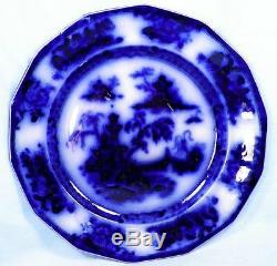 Antique Pelew Flow Blue Dinner Plate E Challinor Ironstone Charger A Beauty