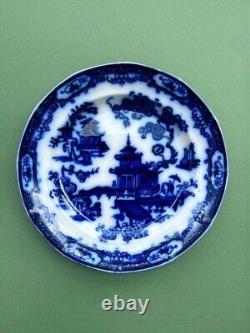 Antique Petrus Regout Maastricht'Hindostan' Flow Blue Dinner Plate, 25cm