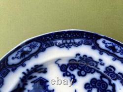 Antique Petrus Regout Maastricht'Hindostan' Flow Blue Dinner Plate, 25cm