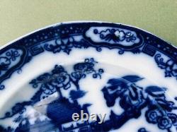 Antique Petrus Regout Maastricht'Hindostan' Flow Blue Dinner Plate, 25cm