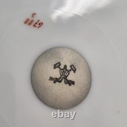 Antique Pirkenhammer Bohemia Czech Set Of 6 Dinner Plate Cobalt Blue Gold