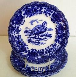 Antique Ridgway Staffordshire Flow Blue Turkey Dinner Plate (11 IN STOCK)
