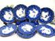 Antique Ridgway set of 8 Lugano Flow Blue 9 inch salad plates plate