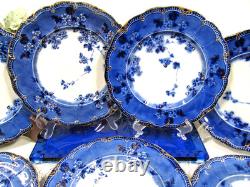 Antique Ridgway set of 8 Lugano Flow Blue 9 inch salad plates plate