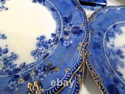 Antique Ridgway set of 8 Lugano Flow Blue 9 inch salad plates plate