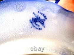 Antique Ridgway set of 8 Lugano Flow Blue 9 inch salad plates plate