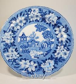 Antique Rogers Staffordshire Blue Transferware Dinner Plate Elephant Pattern