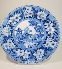 Antique Rogers Staffordshire Blue Transferware Dinner Plate Elephant Pattern