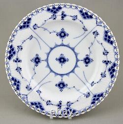 Antique Royal Copenhagen Blue Fluted Full Lace 9½ Dinner Soup Plate 1082