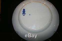 Antique Royal Doulton Melrose Flow Blue, Scroll Edge, Gold Trim Dinner Plate