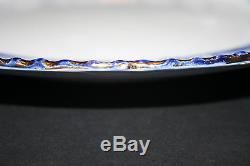 Antique Royal Doulton Melrose Flow Blue, Scroll Edge, Gold Trim Dinner Plate