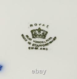 Antique Royal Staffordshire Crown Backstamp, Flow Blue, Dinner Plate, 10 1/4