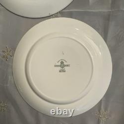 Antique Royal Worcester Blue Willow Blue Floral Rim Gild Trim 2 Dinner Plate 10