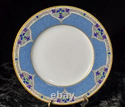 Antique Royal Worcester Powder Blue Gold Encrusted Art Deco Dinner Plate C1305