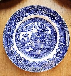 Antique Set Of 22 W Adams & Sons Staffordshire Blue Willow England Dishes