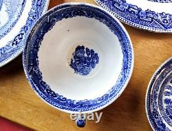 Antique Set Of 22 W Adams & Sons Staffordshire Blue Willow England Dishes