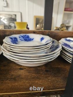 Antique Set Of Flow Blue W. H. Grindley Gironde Dinner Ware
