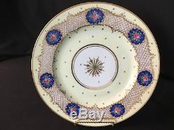 Antique Set of 7 Made in Dresden Germany 10&3/4 Dinner Plates Heavy Gold