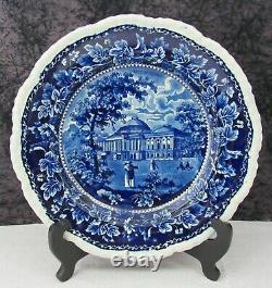 Antique Staffordshire Blue Transferware Capitol Washington 10 1/4 Plate