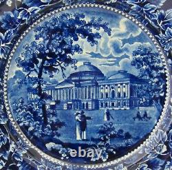 Antique Staffordshire Blue Transferware Capitol Washington 10 1/4 Plate