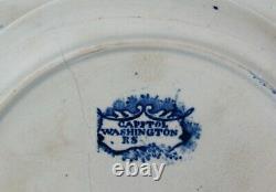 Antique Staffordshire Blue Transferware Capitol Washington 10 1/4 Plate