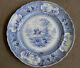 Antique Staffordshire Blue Transferware Dinner Plate Belzoni Hunting Ostriches