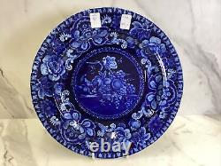 Antique Staffordshire Blue Transferware Fruit & Flowers 10 Dinner Plate c 1825