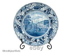 Antique Staffordshire Historical Blue Transferware Plate Park Theater