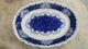 Antique Victorian Marlborough Flow Blue Pottery China Dinner Meat Plate Platter