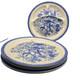 Antique Villeroy & Boch set (4) divided plates blue white Mettlach Fasan 10.75