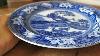 Antique Wedgwood Blue And White China Fallow Deer Dinner Plate