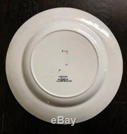 Antique Wedgwood Etruria England INDIAN Dinner Plate Blue Rust Flowers Rare