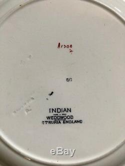 Antique Wedgwood Etruria England INDIAN Dinner Plate Blue Rust Flowers Rare