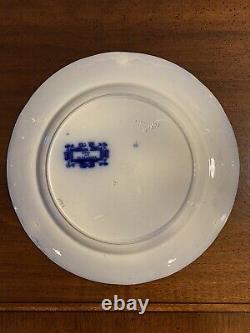 Antique Wedgwood Pearl Ware Rose and Jessamine Flow Blue with Gold Dinner Plate