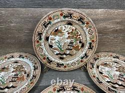 Antique Willow Imari Pattern 9.75 Dinner Plate British Anchor Pottery England4