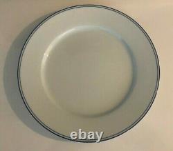 Apilco Tres Grande Blue Striped 12 Inch Dinner Plates Set of 6