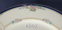 Apropos Diana 30 Pcs Dinnerware Set Blue Band, Pink/Blue Flowers, Gold Trim