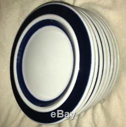 Arabia Finland Blue Anemone 8 Inch Set of 8 Vintage dinner Plates